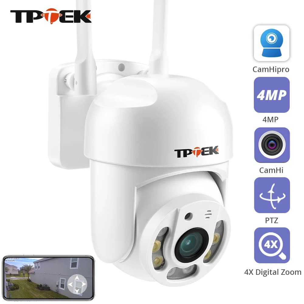 Telecamera IP WIFI PTZ da 4MP 1080P CCTV Sorveglianza Protezione di sicurezza Wi Fi Outdoor Zoom digitale 4X Street CamHipro CamHi Camara