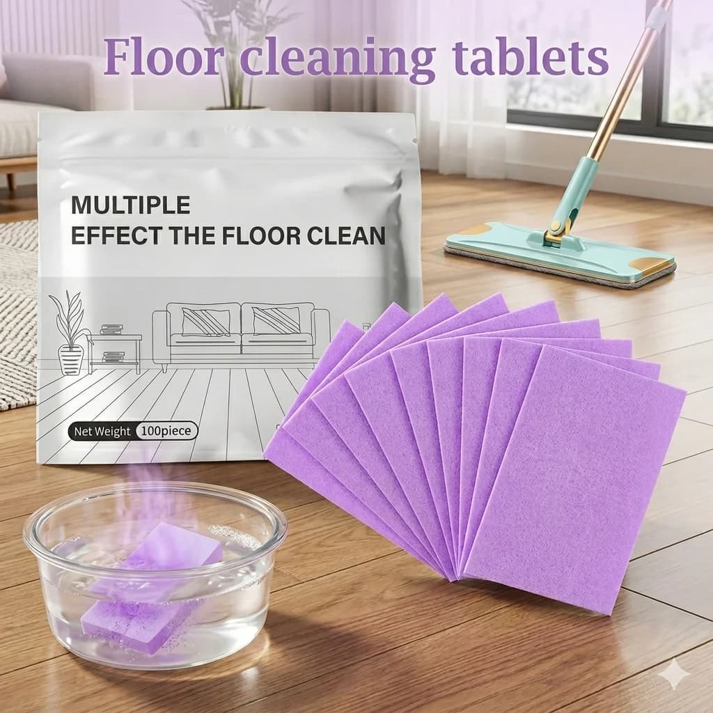 100Pcs/Box Floor Cleaner Concentrate Sheets Multi-Action Fresh Floor Cleaner Wood Tile Soluble Paper for Mopping