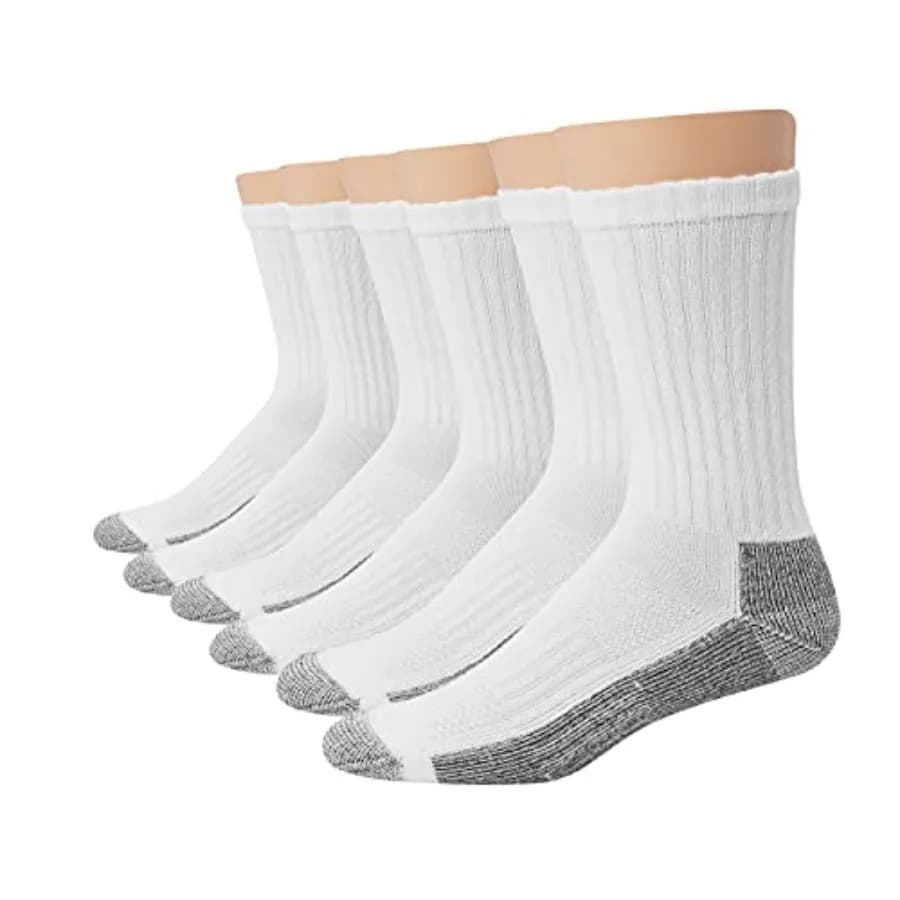 Men's Work Socks, Breathable and Anti-Odor Socks, Available in Black and White, Packs of 6 and 12 Pieces