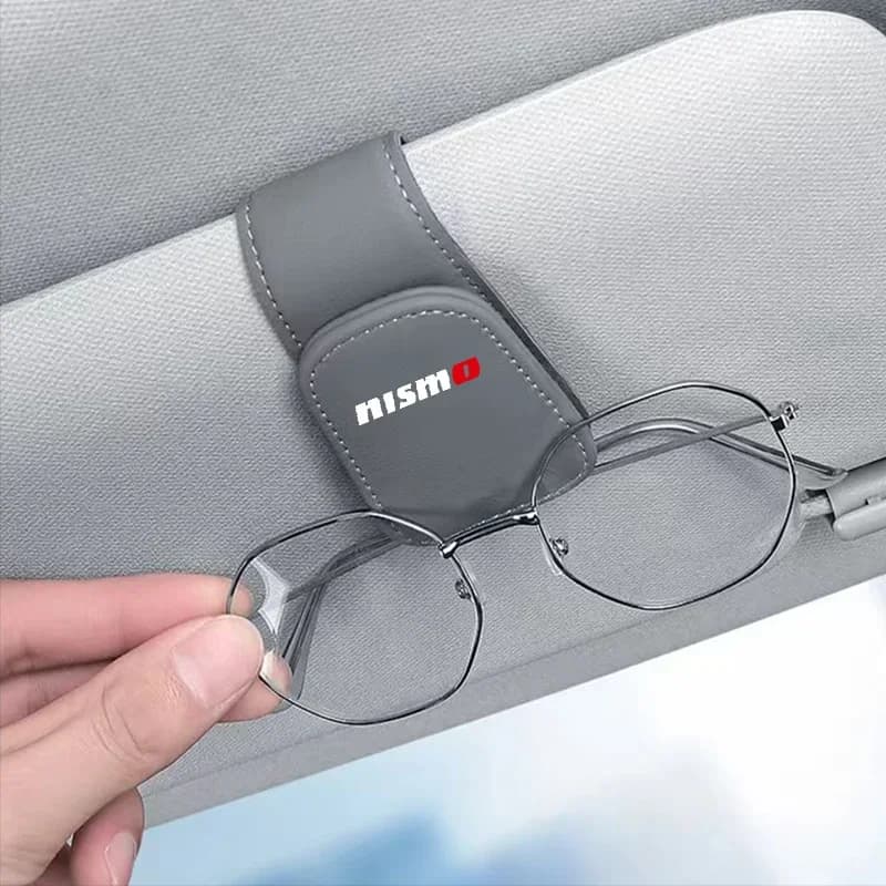 Leather Car Sun Visor Glasses Frame Sunglasses Clip Auto Accessories For Nissan Nismo Juke Leaf Qashqai Patrol X-Trail Murano