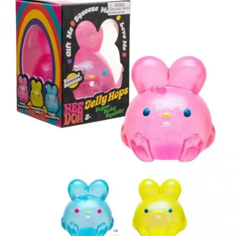 Hot Needoh Jelly Hops Bunny Squishy Glitter Texture Fidget Sensory Toy Coniglio Antistress per Adolescenti e Adulti, Regali a Sorpresa