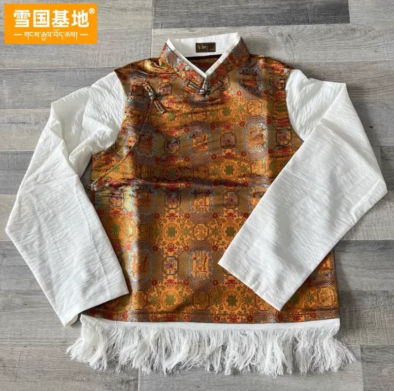 Camicie cinesi a due gilet nascoste e finte da uomo collegate insieme