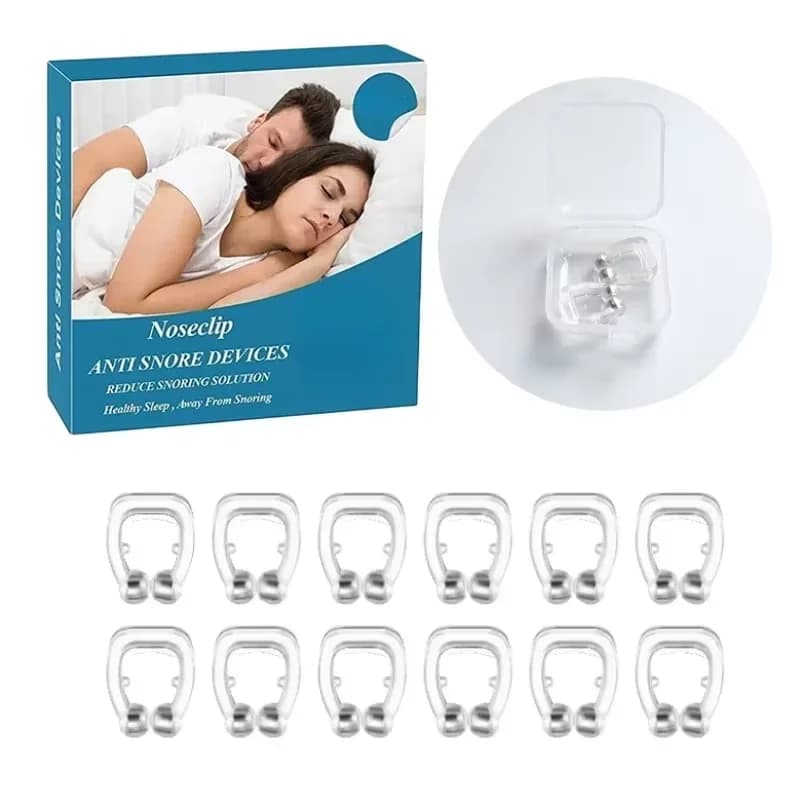 Magnetic Anti-Snore Nose Clip Stop Snoring Sleep Aid Apnea Guard Night Device with Case Sleeping Tray for Better Respiration