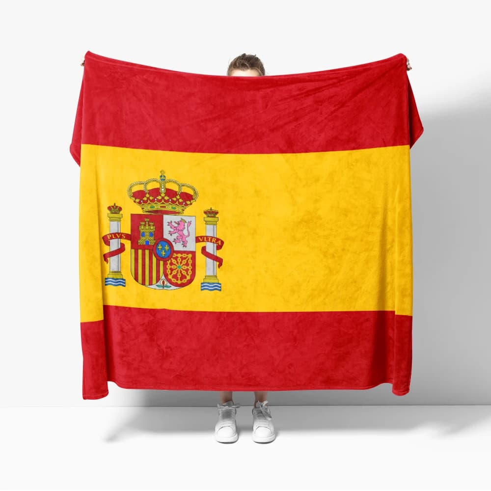 Emblema della Spagna Coperta di flanella Bandiera spagnola Coperta da tiro Accogliente morbida leggera calda 30x40 pollici 40x50 pollici per divano letto