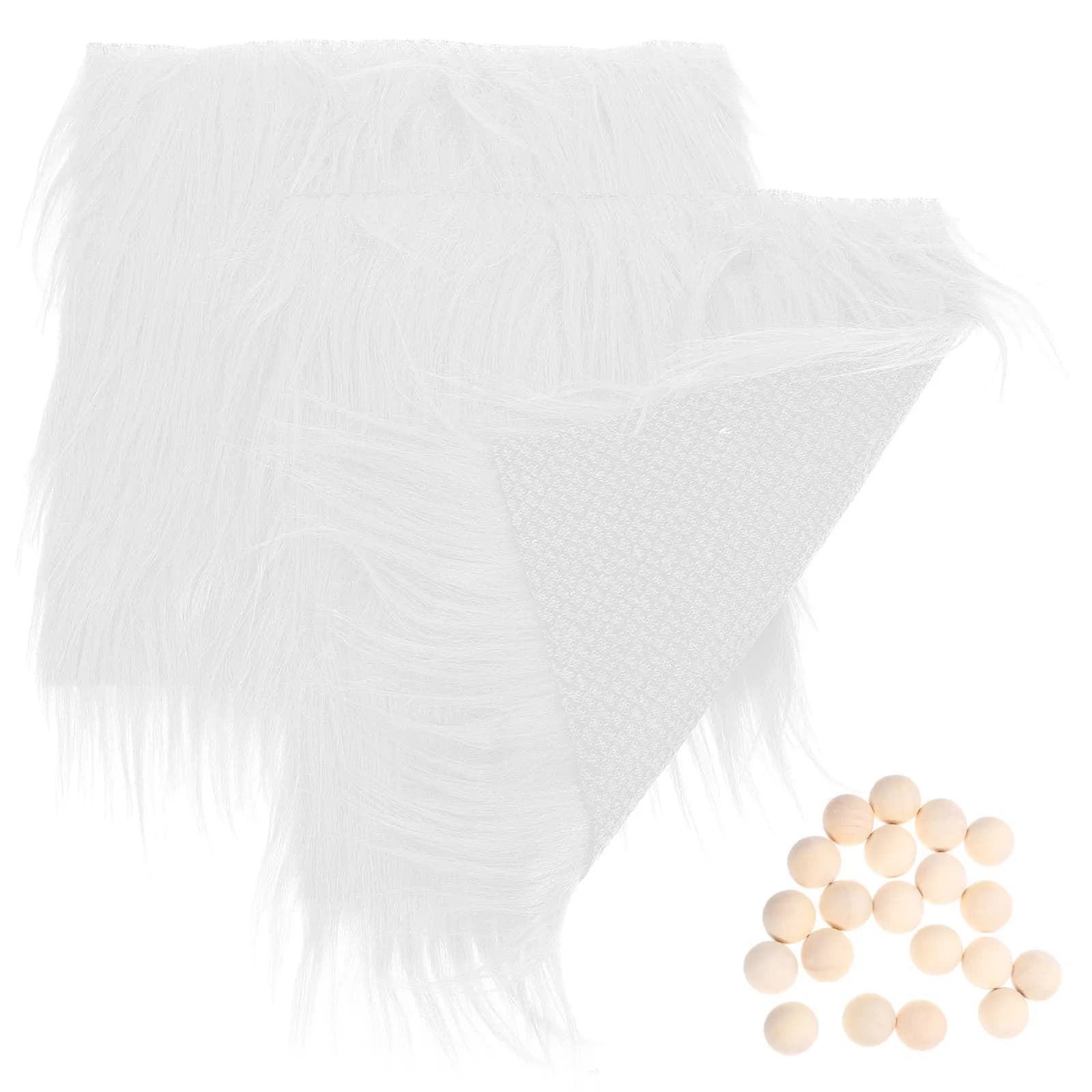 Set Decorativo Natalizio per Cuscini con Tessuto Sintetico e Perline in Legno, Kit per Cucito e Creazione di Barbe da Gnomo, Forniture per Feste Fai-da-Te