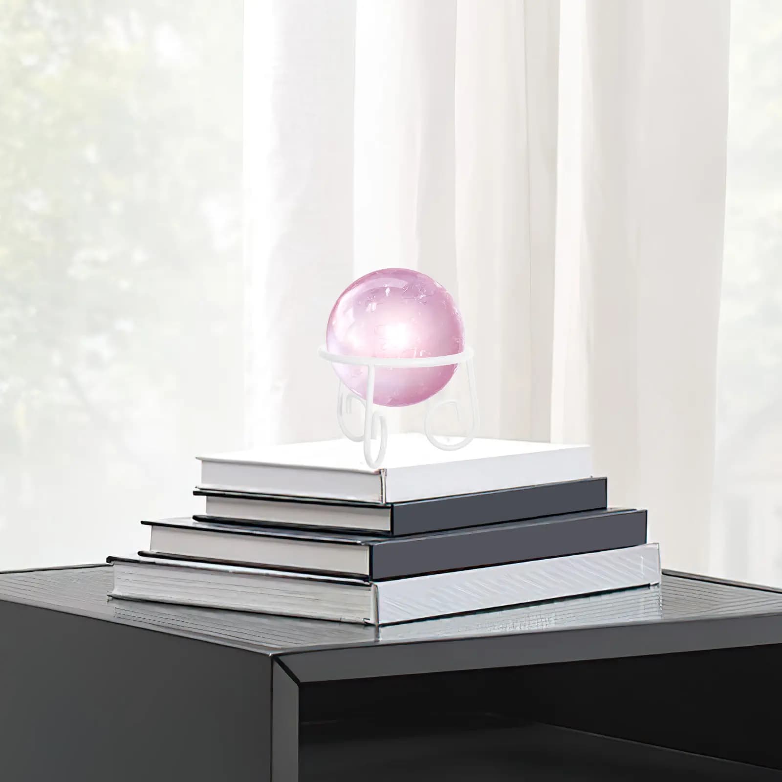 Gazing Ball Stand Outdoor Metal Garden Sphere Holder Elegant Weather Resistant Crystal Ball Pedestal for Lawn Patio Yard