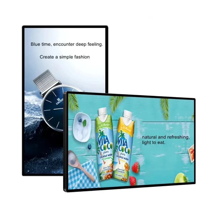 Monitor Ultra Wide from 43, 49, 55 Inch with Touch IPS Screen, Floor or Wall Support, Advertising Player and Digital Signage Display