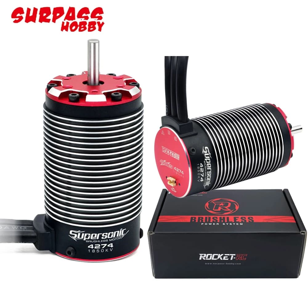 Motore Brushless Impermeabile Surpass Hobby Rocket Supersonic 4268 / 4274 a 4 Poli per Auto RC 1/8 1/7, Camion, Fuoristrada, Buggy Wltoys HSP