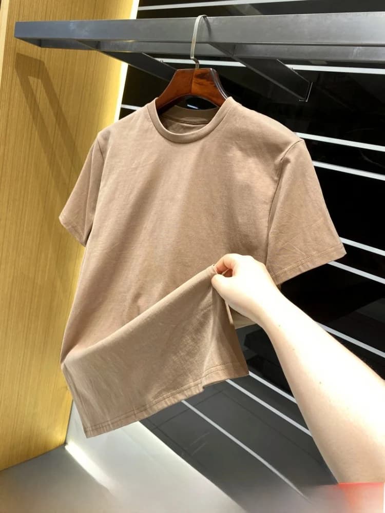 Lightweight Breathable Summer Men's Basic Versatile Casual round Neck Short Sleeve T-Shirt Comfortable Cotton Fashion Urban S...