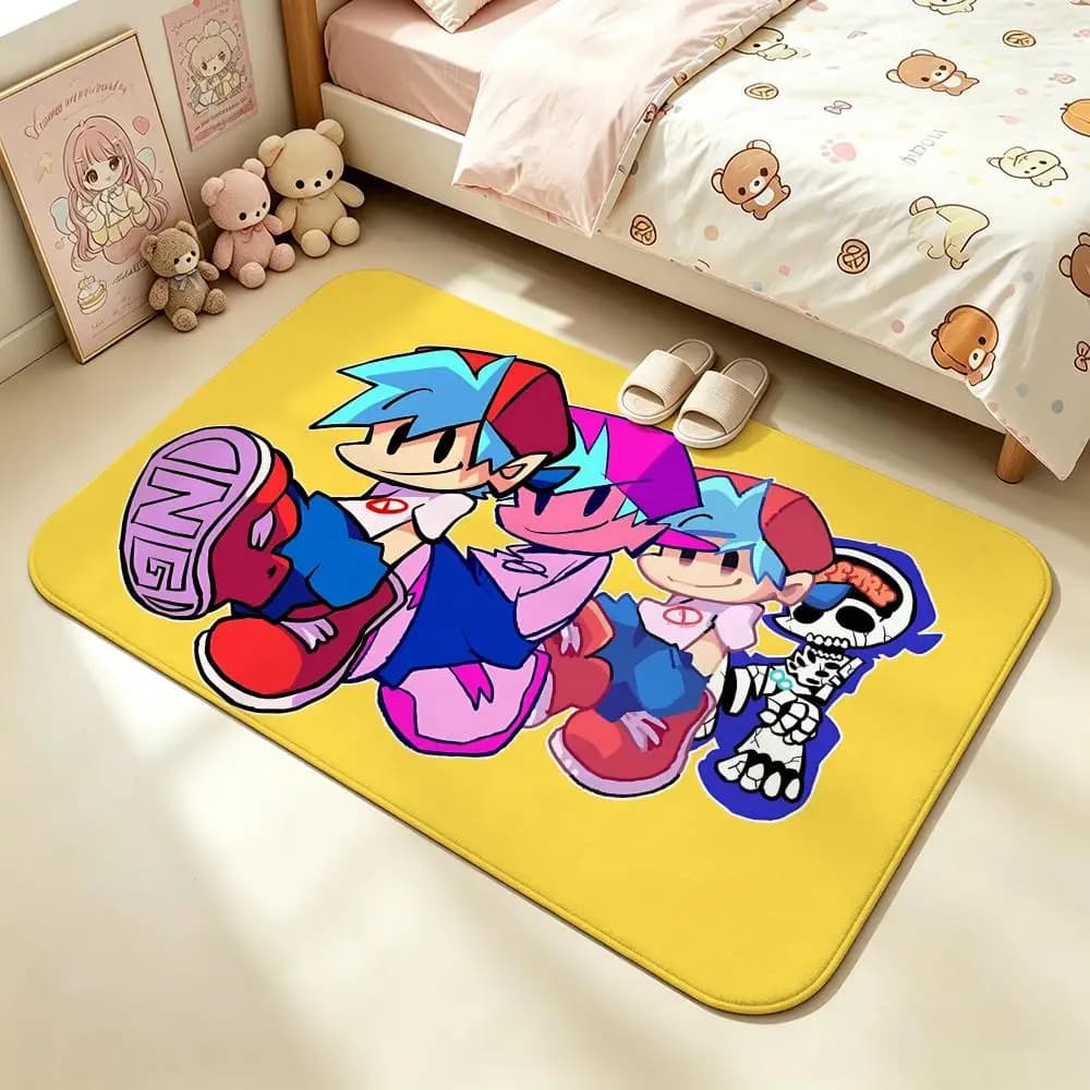 Game-Friday Night FunkinS Floor Mat Soft Non-Slip Bath Mat, Bedside Carpet, Absorbent Doormat for Home