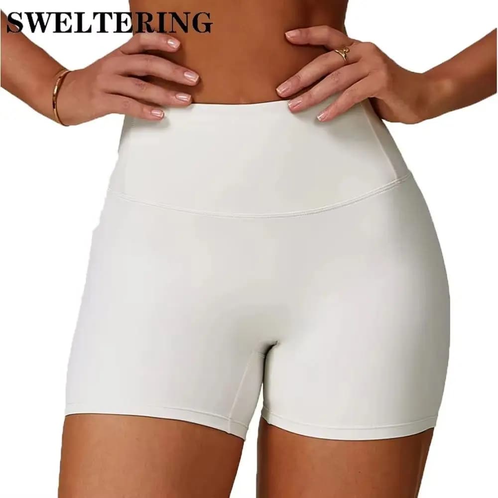 SWELTERING Pantaloncini sportivi da palestra, corsa, ciclismo, pantaloncini sportivi traspiranti, leggings corti da allenamento, pantaloncini da yoga a vita alta