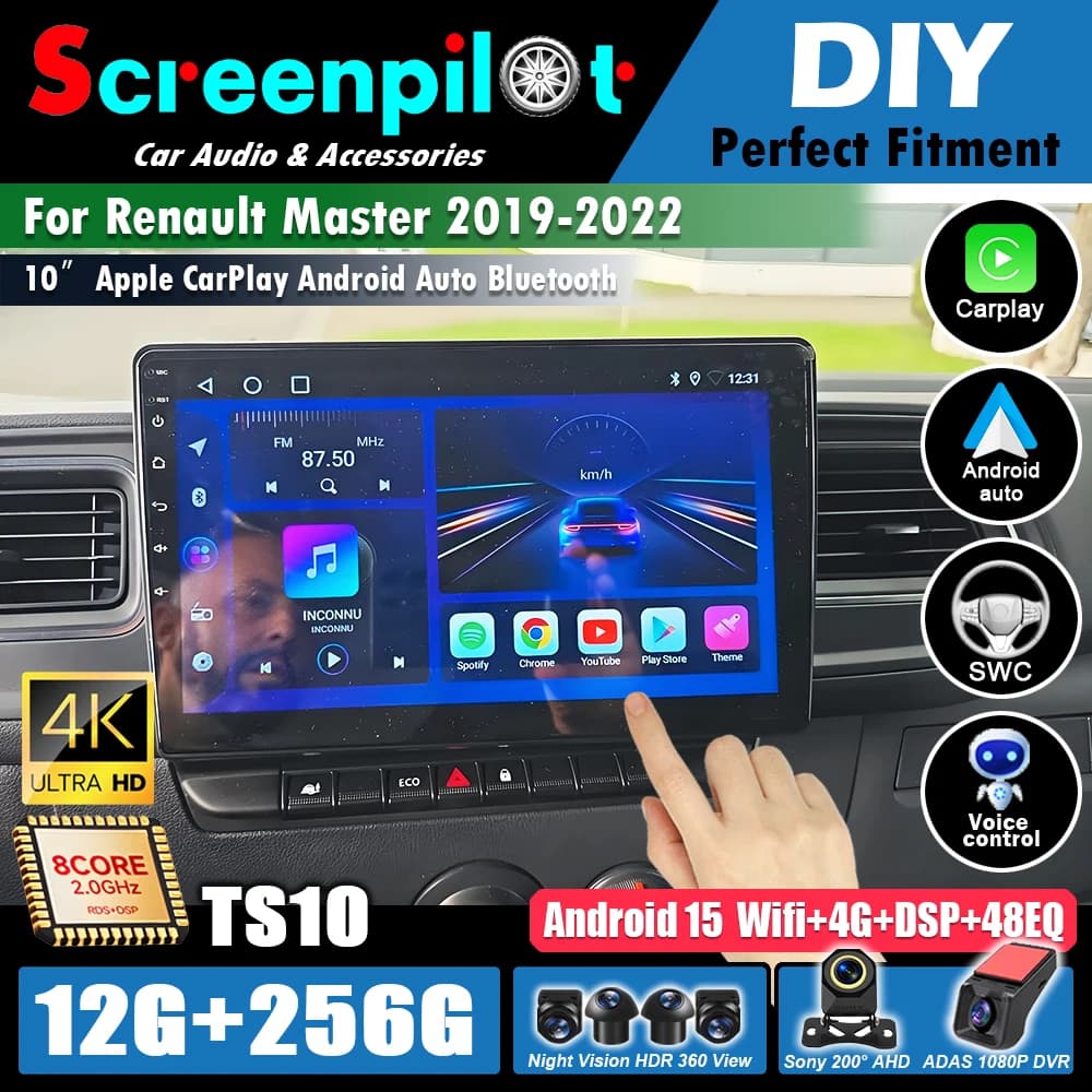For Renault Master 2019-2022 Android 16Multimedia Car Radio 5G Video DSP Player GPS Navigation 8 Core stereo RDS WiFi