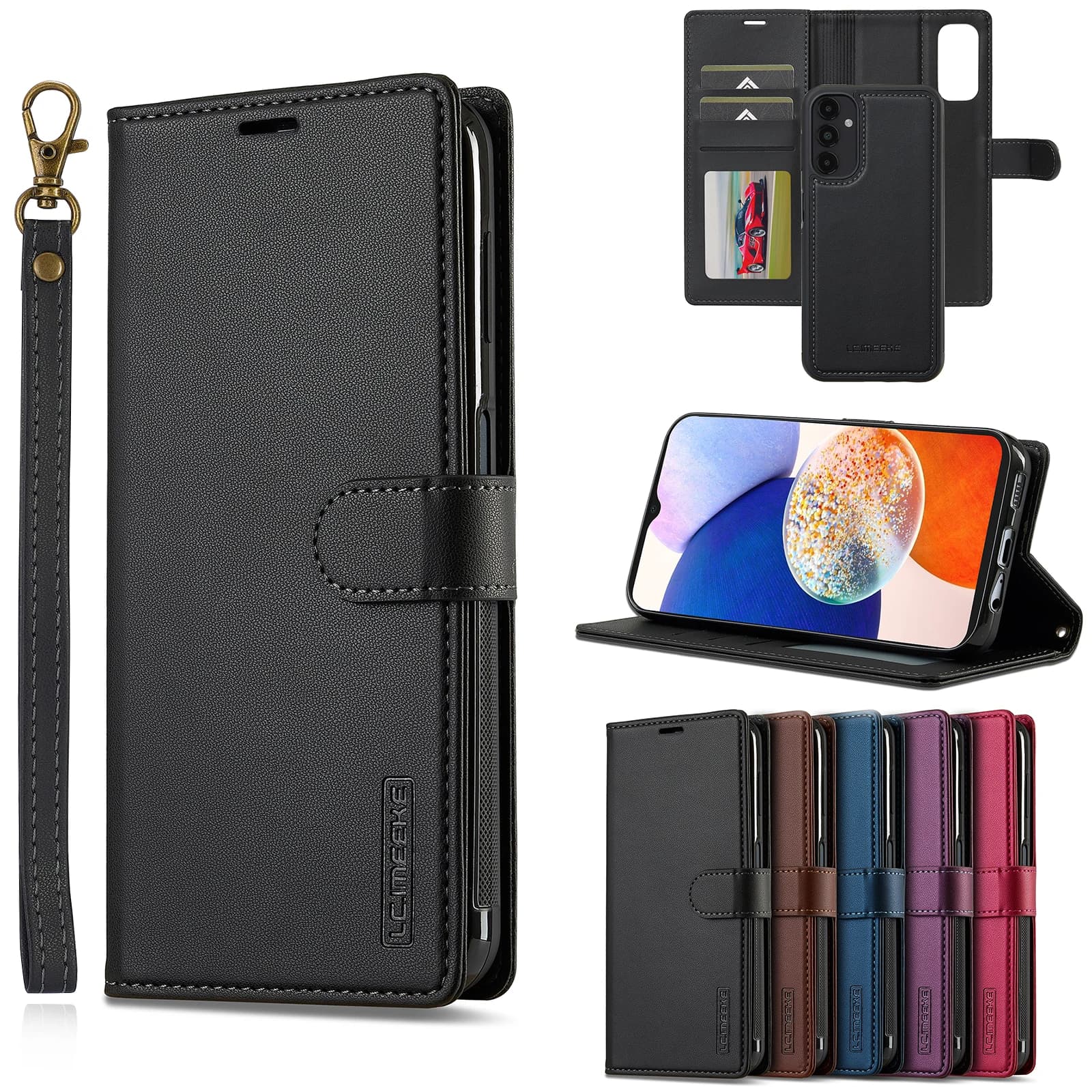 2 in1 flip For Magesafe Magnetic Leather Wireless Charge phone case Samsung Galaxy A17 A56 A36 A16 A55 A54 A35 A34 A15 A14 cover