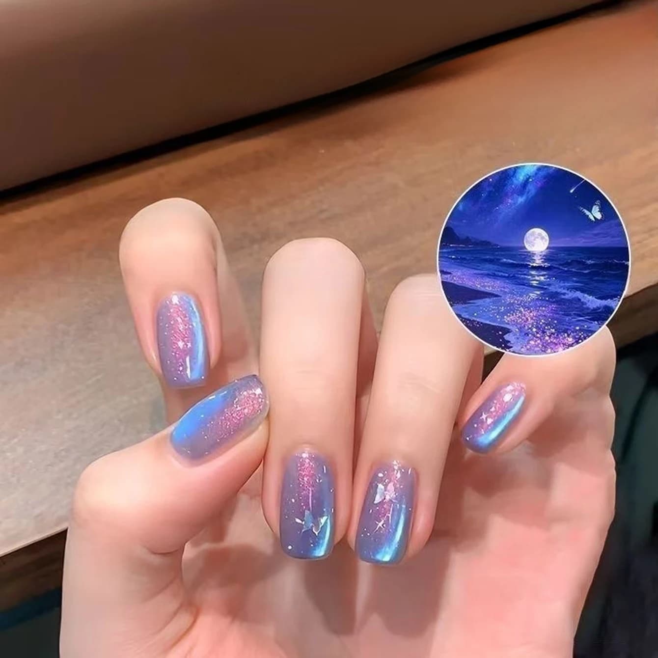 1-8 pz Smalto Semipermanente Effetto Occhio di Gatto Diamantato Nuvola Bianca Aurora Boreale con Perle di Vetro Flash e Cristalli