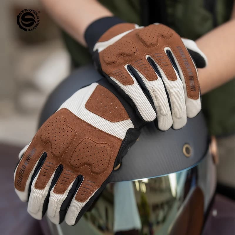 SFK Motorcycle Gloves Summer Mesh Breathable Non-slip Wear-resistant Joint Protection Full Finger Riding Equipment Touch Screen