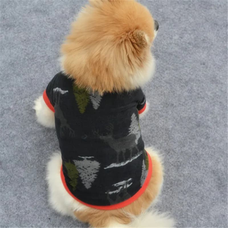 Warm Fleece Pet Dog & Cat Clothes with Leash Ring, Autumn Winter Puppy Apparel for Pomeranian Chihuahua
