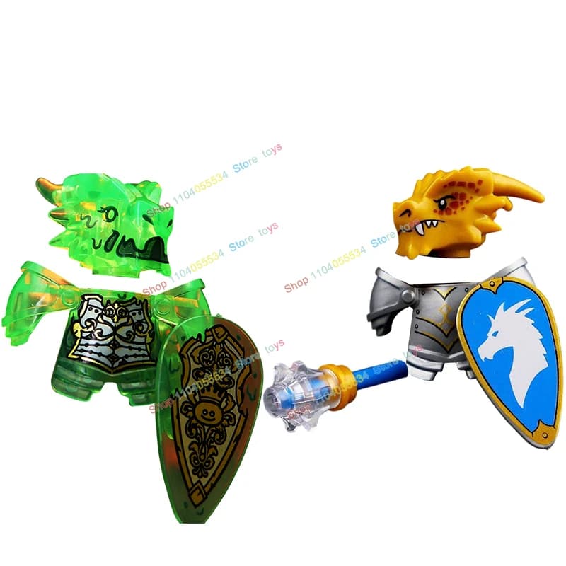 QQ04-11 Building Blocks Doll action figure MOC Green Dragon Knight Armi Accessori Giocattoli per bambini Regali di compleanno