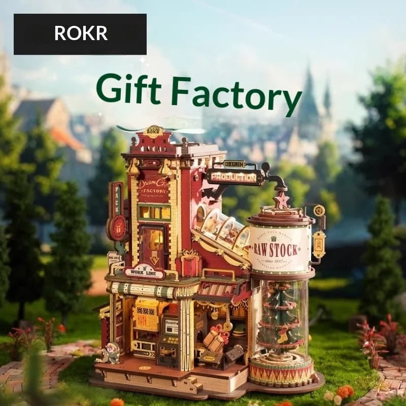 Puzzle 3D in Legno ROKR, Kit Modello Fai-da-Te, Regalo di San Valentino, Gioco di Costruzioni in Legno, Decorazione per la Casa, per Adulti e Bambini