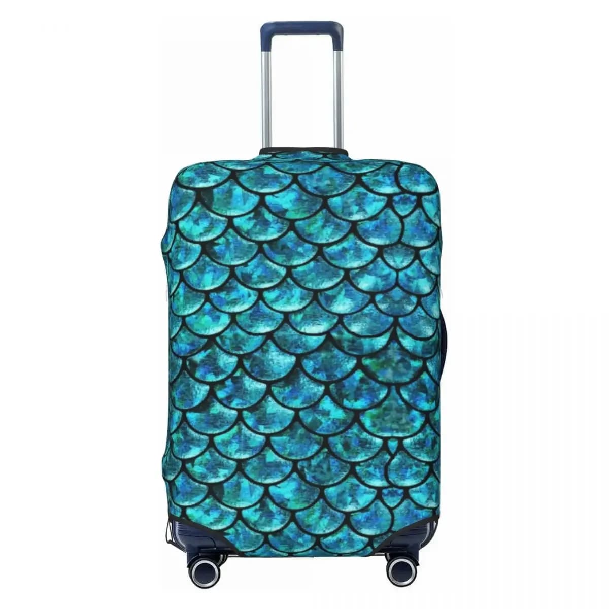 Coprivaligia da viaggio elastico con protezione per bagagli con squame di sirena verde carino personalizzato