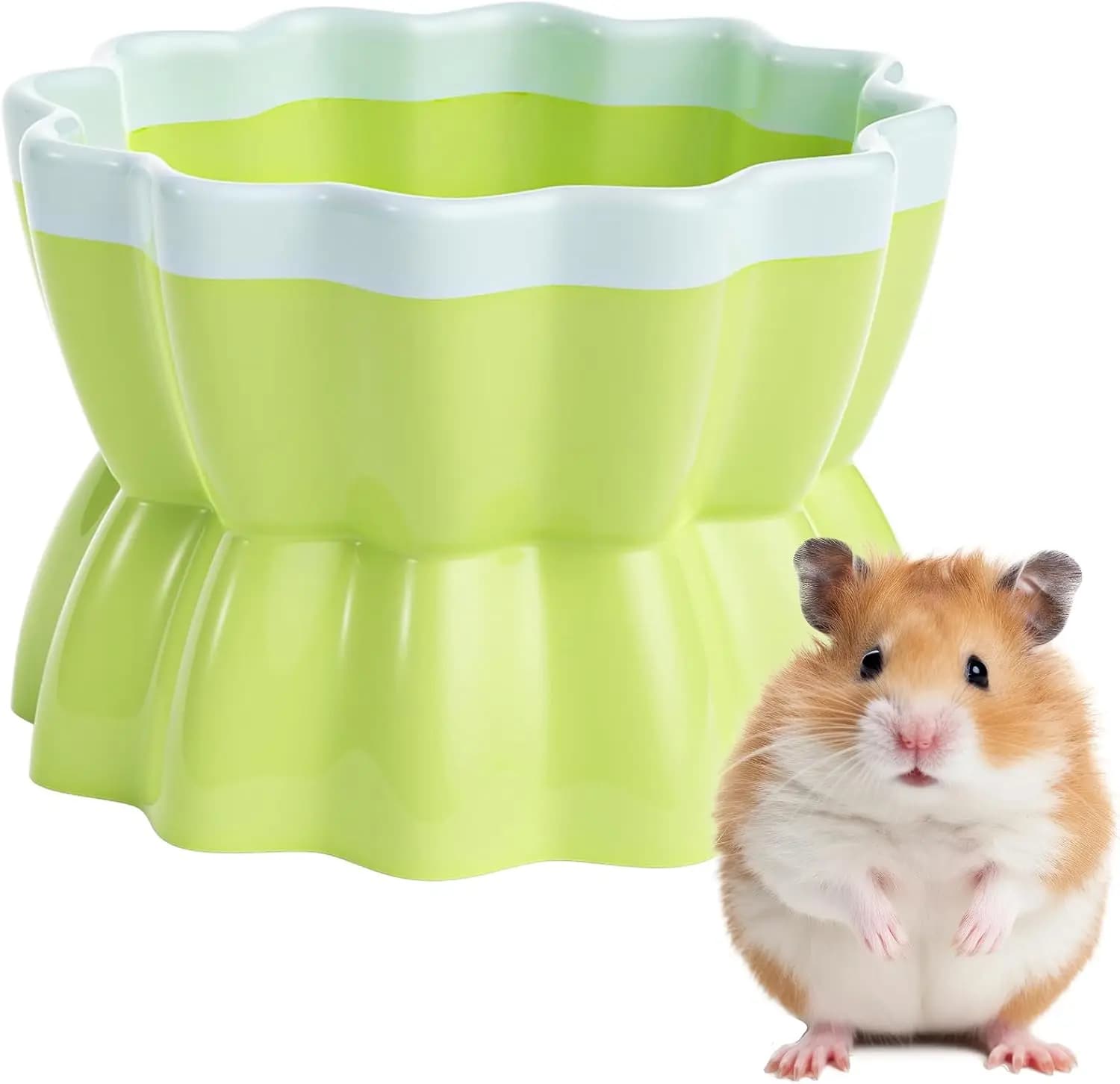 Ciotola per animali domestici in ceramica antiribaltamento - Piatto per cibo per criceti/conigli, design di caramelle a prova di masticazione per porcellino d'India/Ratto/Chinchilla