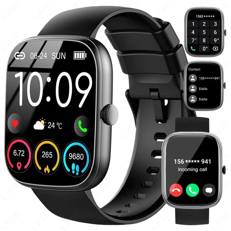 2026 Nuovo per Android Bluetooth Chiama Sport Orologio fitness impermeabile Frequenza cardiaca Pressione sanguigna Monitoraggio del sonno Smartwatch da donna