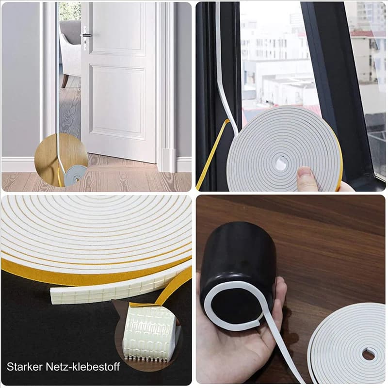 【Price-Drop!】Self Adhesive Foam Tape Door Window Seal Door Draught Excluder Weatherstripping, 6Mm Wide X 3Mm Thick 12 Pcs Each W
