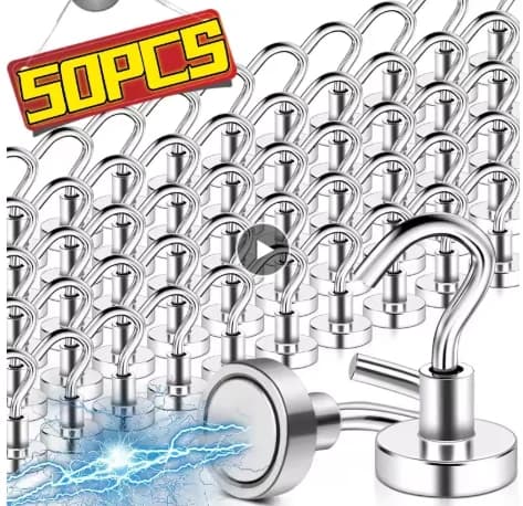 50/1PCS Strong Magnetic Hook Multi-Purpose Storage Hooks Home Kitchen Bar Storage Hooks Key Storage Hooks Home Bathroom Hangers