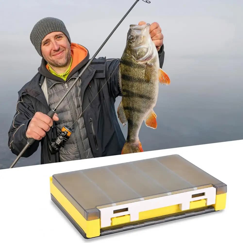 Adjustable Bait Box Double-sided Fishing Lure Storage Box Detachable Shrimp Bait Organizer Compact Portable Fishing for Tackle