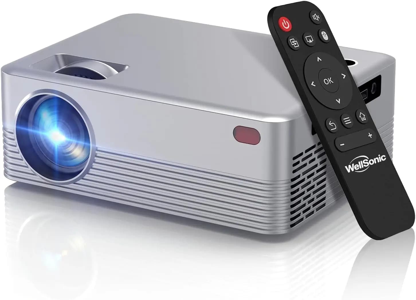 Proiettore Smart con Wi-Fi, Bluetooth, Supporto Nativo 1080P e 4K, Altoparlante Integrato per Uso Domestico ed Esterno