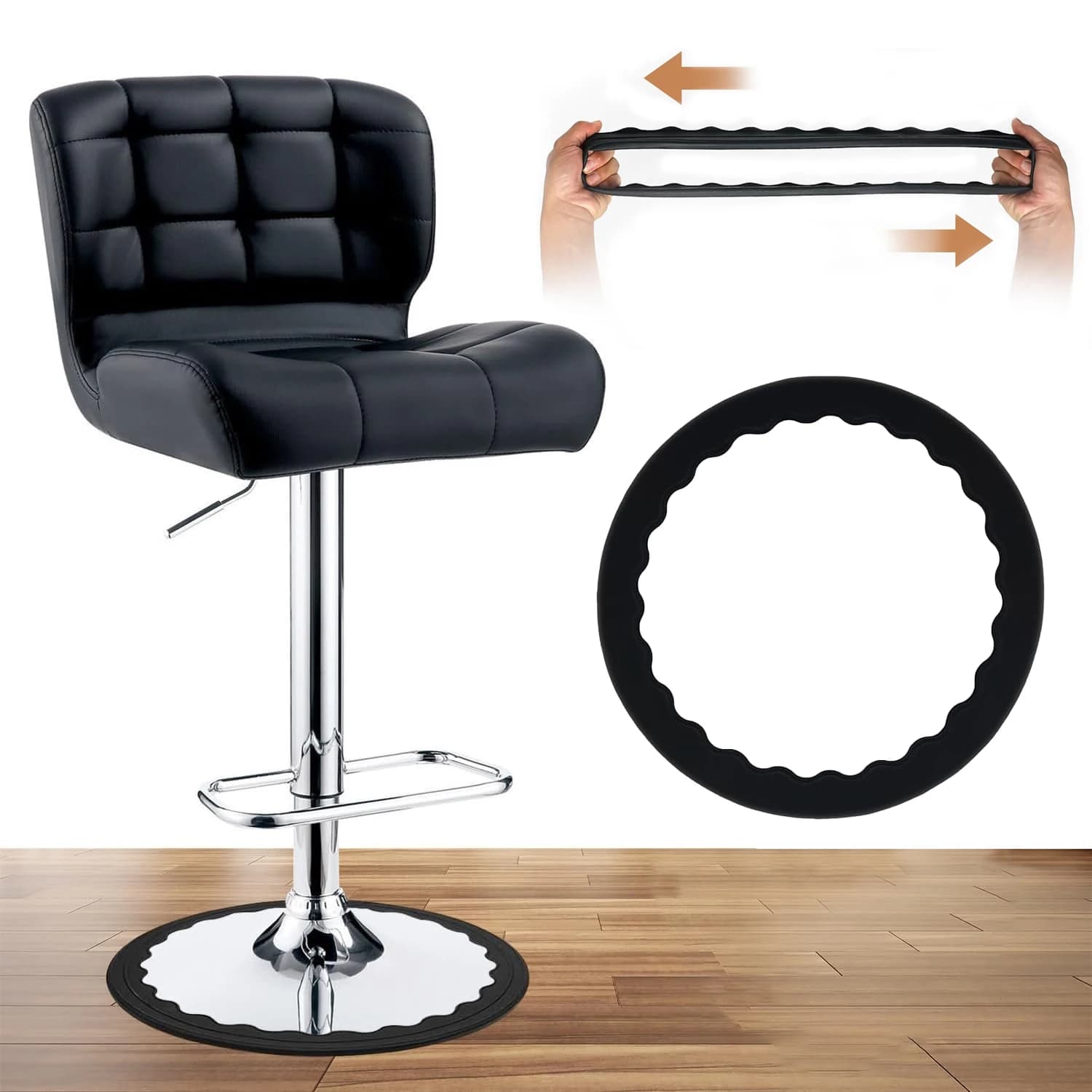 1Pc Protezioni per gambe di sgabelli da bar Anello elastico in silicone antiscivolo Protezione per gambe di sedie Poggiapiedi per sedie Cuscinetti inferiori Proteggi pavimento