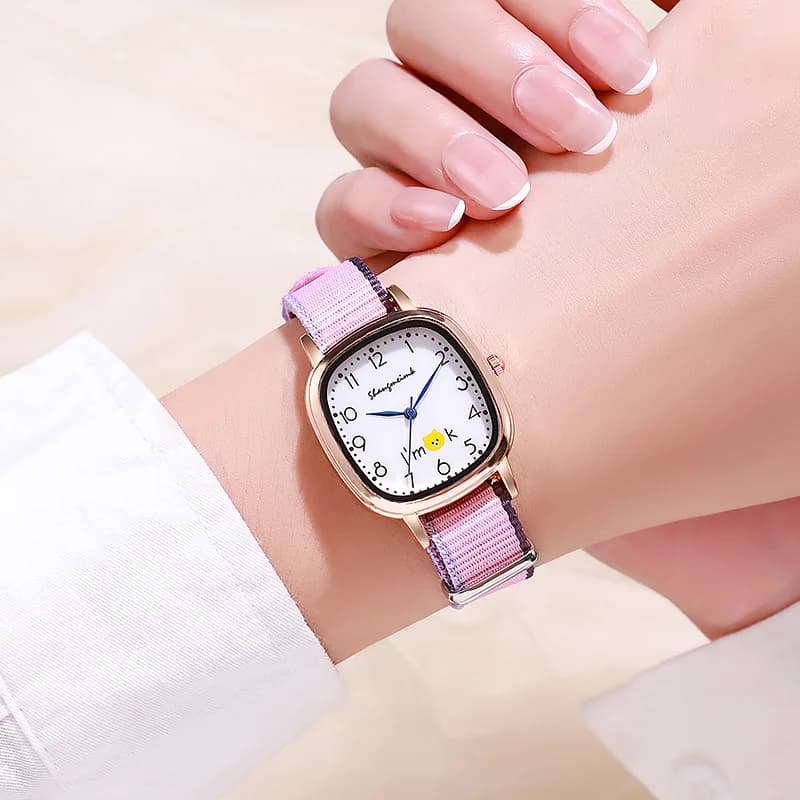 Orologio da cartone animato per bambini di lusso di nuova moda Orologio da donna in tela con cinturino in tessuto per orologi al quarzo da donna Reloj Mujer Orologio da ragazza per bambini