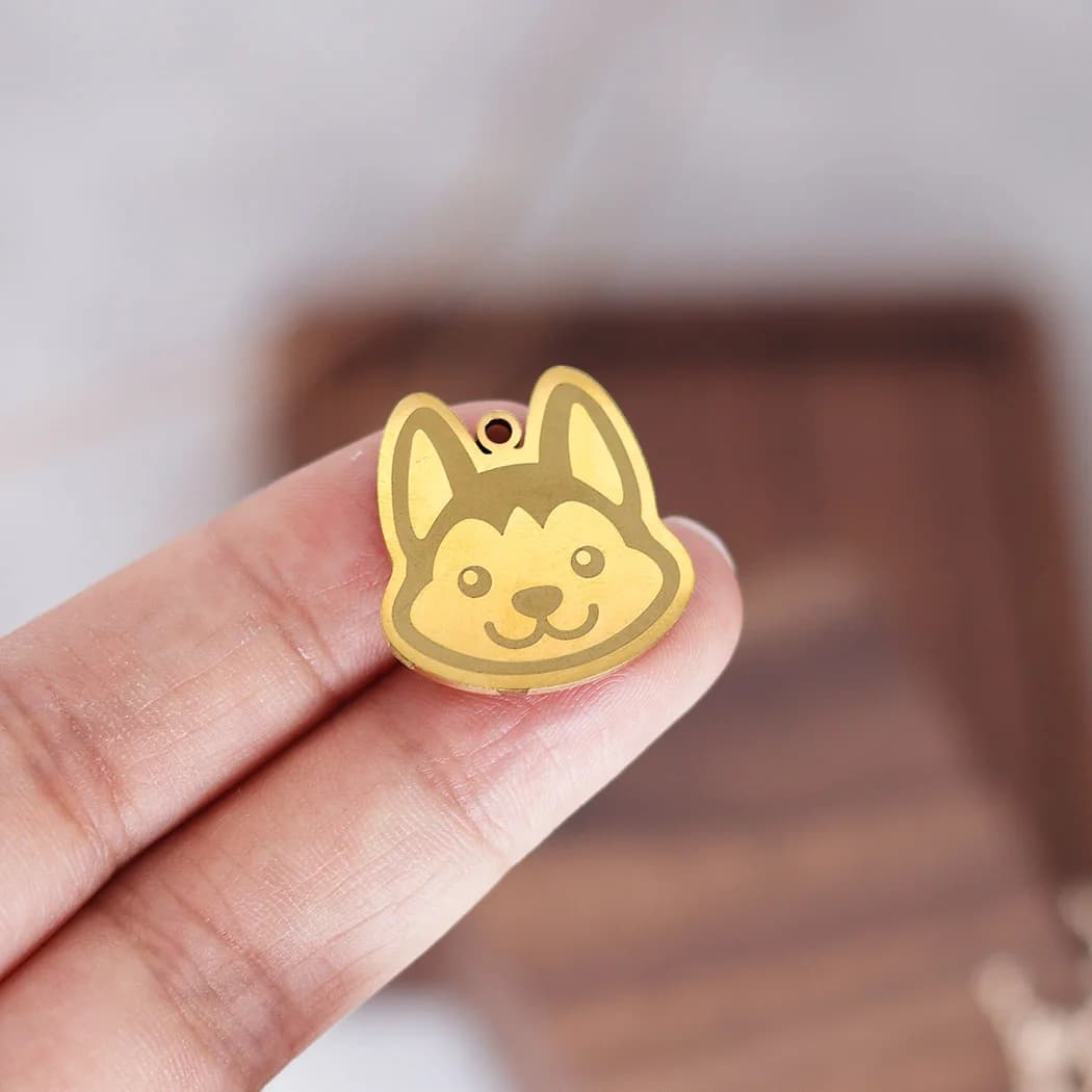 2pcs Cute Chibi Husky Dog Head Dog Charms for Earring Necklace Bracelet Pendant Handmade DIY Jewelry Making Accessories