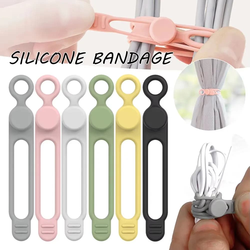 Fascette per cavi in silicone da 10 pezzi, organizer per cavi, fascette per cavi, fascette per cavi riutilizzabili, organizer per cavi da viaggio, graziosi fascette elastiche, fascette per cavi