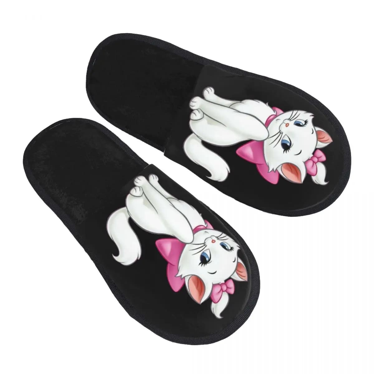 Marie Cat Cartoon for women, soft memory foam, slip-on, hotel shoes