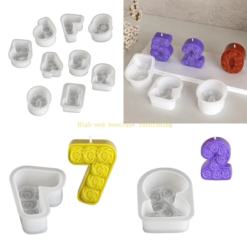 L9NB numero 0-8 Stampo per candela Stampi in resina epossidica Stampi per gessi Stampi in silicone