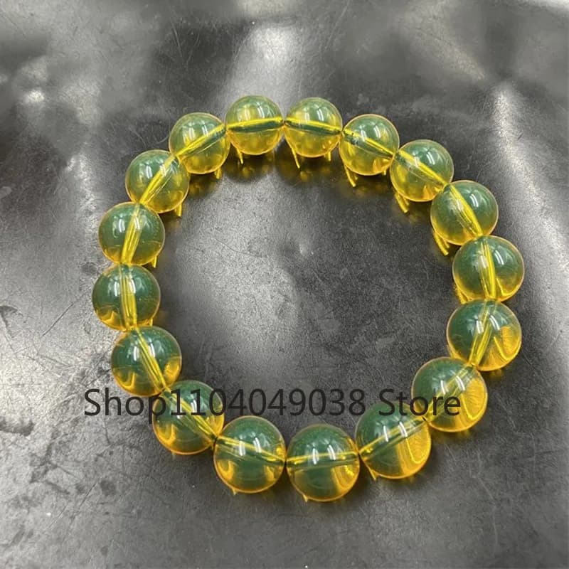Natural 5A Grade Water Purified Blue Bracelet Dominican Amber Mexican Single Ring HandString Buddha Bead Men and Women's Beeswax