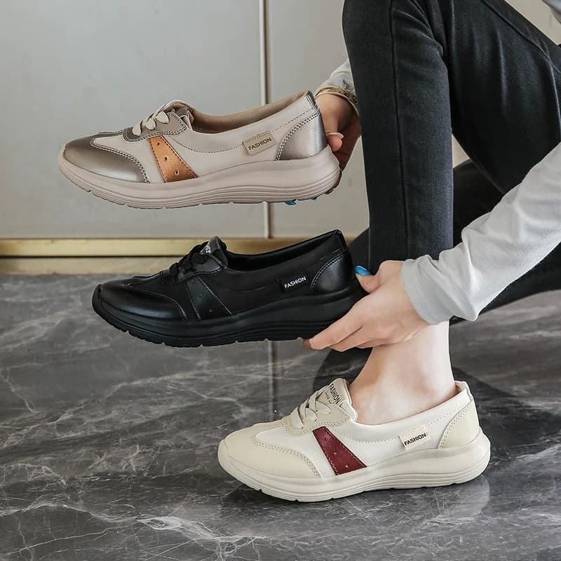 Mocassini Nuove scarpe casual antiscivolo da donna comode Suola spessa e superficie in pelle Scarpe da donna alla moda Zapatos De Mujer