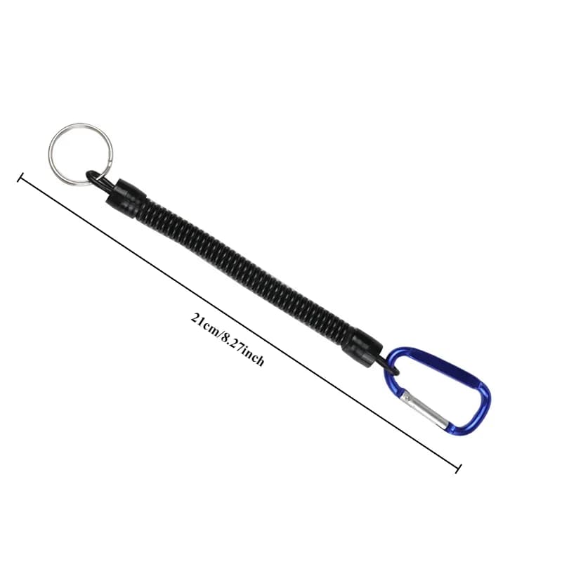Retractable Fishing Rope - Telescopic Spring Clip w/Carabiner for Boat/Kayak/Fishing Rod, Anti-Lost Retention Cord