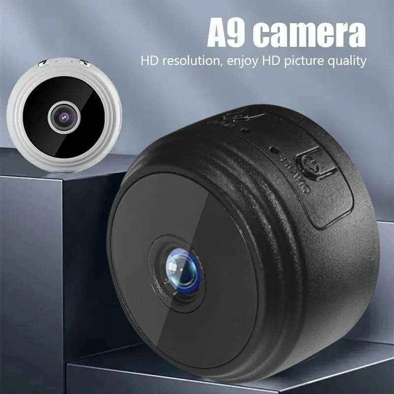 Telecamera di Sicurezza Domestica Compatta A9 Wireless HD WiFi, Webcam Portatile per Sorveglianza e Monitoraggio Interno Quotidiano