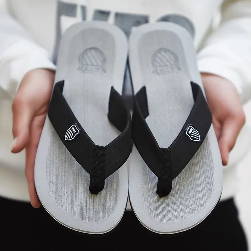 Men's flip-flop sandals with flat plantar support, TPU slippers, seasonal Xunshi spring autumn shoes
