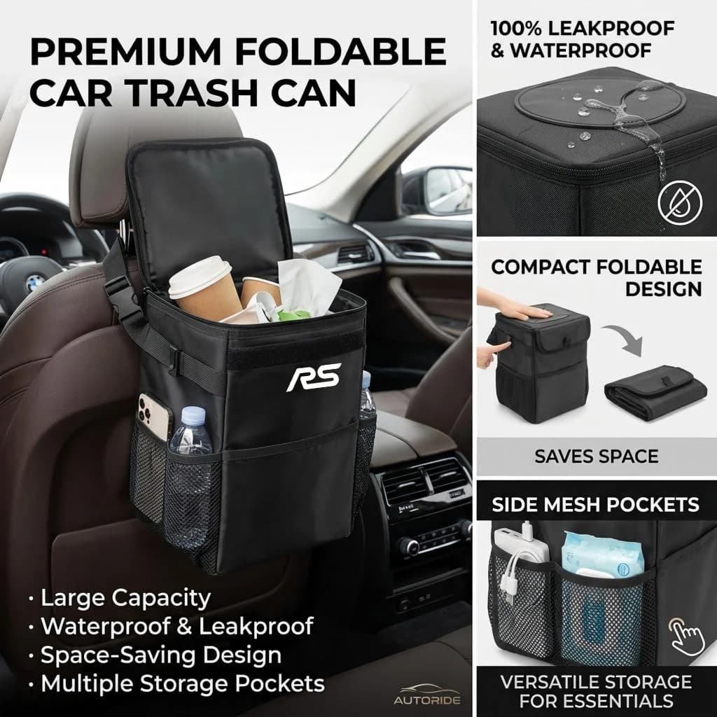 Car trash can storage bag Removable portable vehicle storage bag For Focus ST Line Kuga Fiesta Hybrid Transit EcoBoost Bronco