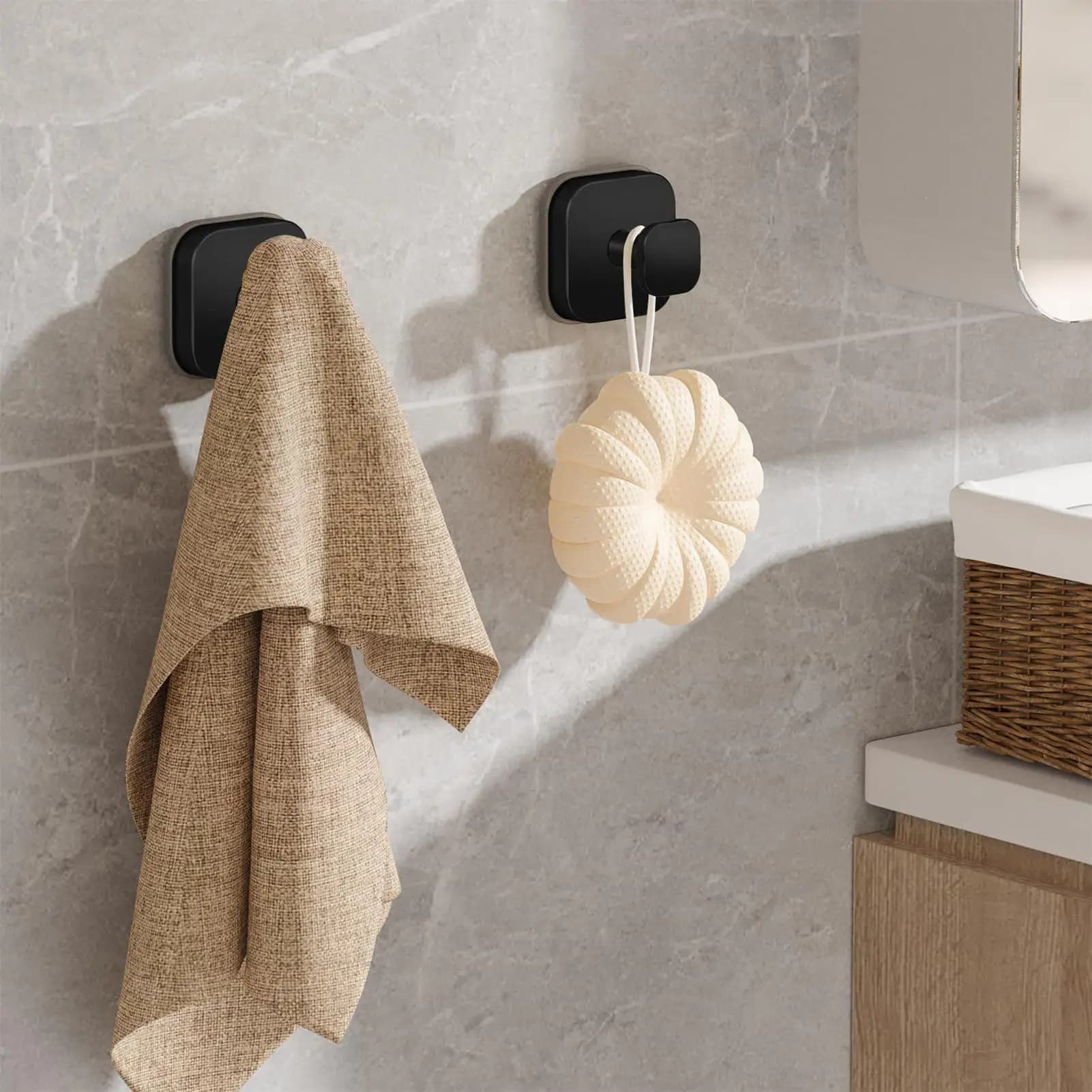 Ganci per doccia a ventosa Ganci per doccia da bagno sottovuoto resistenti Ganci per porte pieghevoli per finestre in vetro Porta accappatoio per piastrelle in metallo