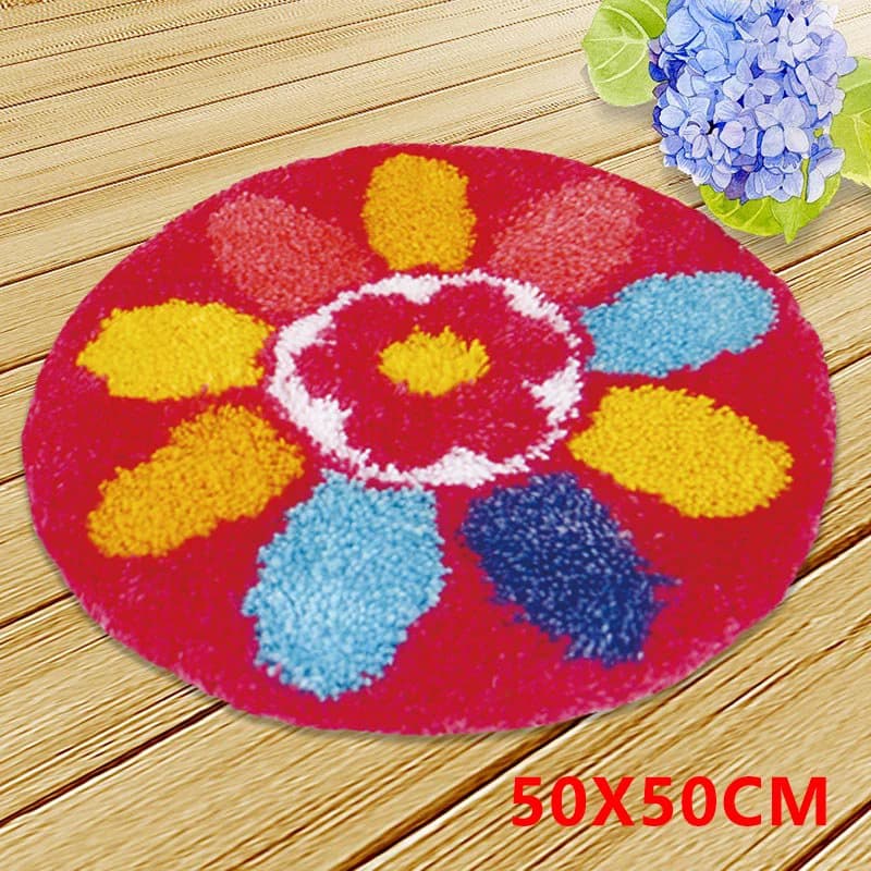 Flower Carpet Latch Hook Rug Kit DIY Craft Segment Embroidery Practical Embroidered Material Package For Carpet Sofa Cushion