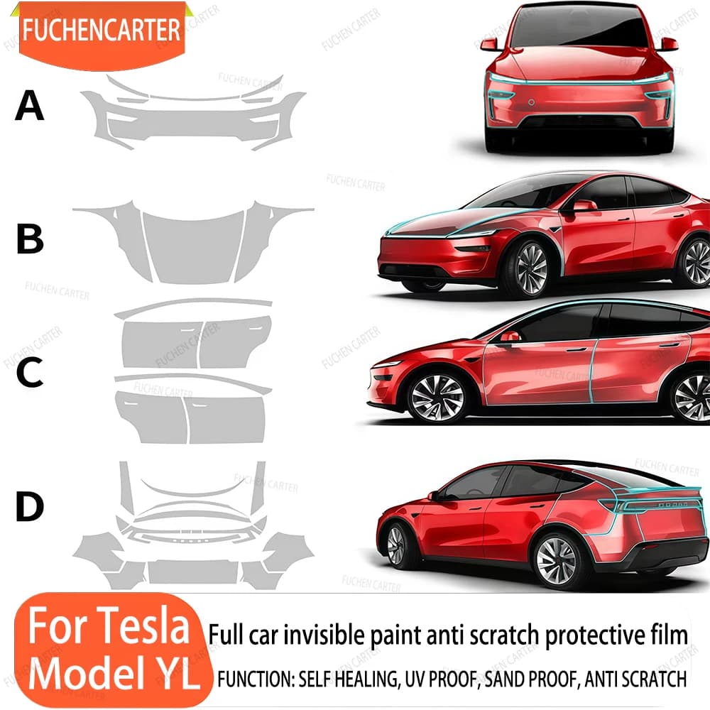 For Tesla Model YL 2026 8.5Mil Scratch Resistant TPU Invisible Car Body Pre-Cut Paint Protection Film Car Clear Bra Kit Sticker