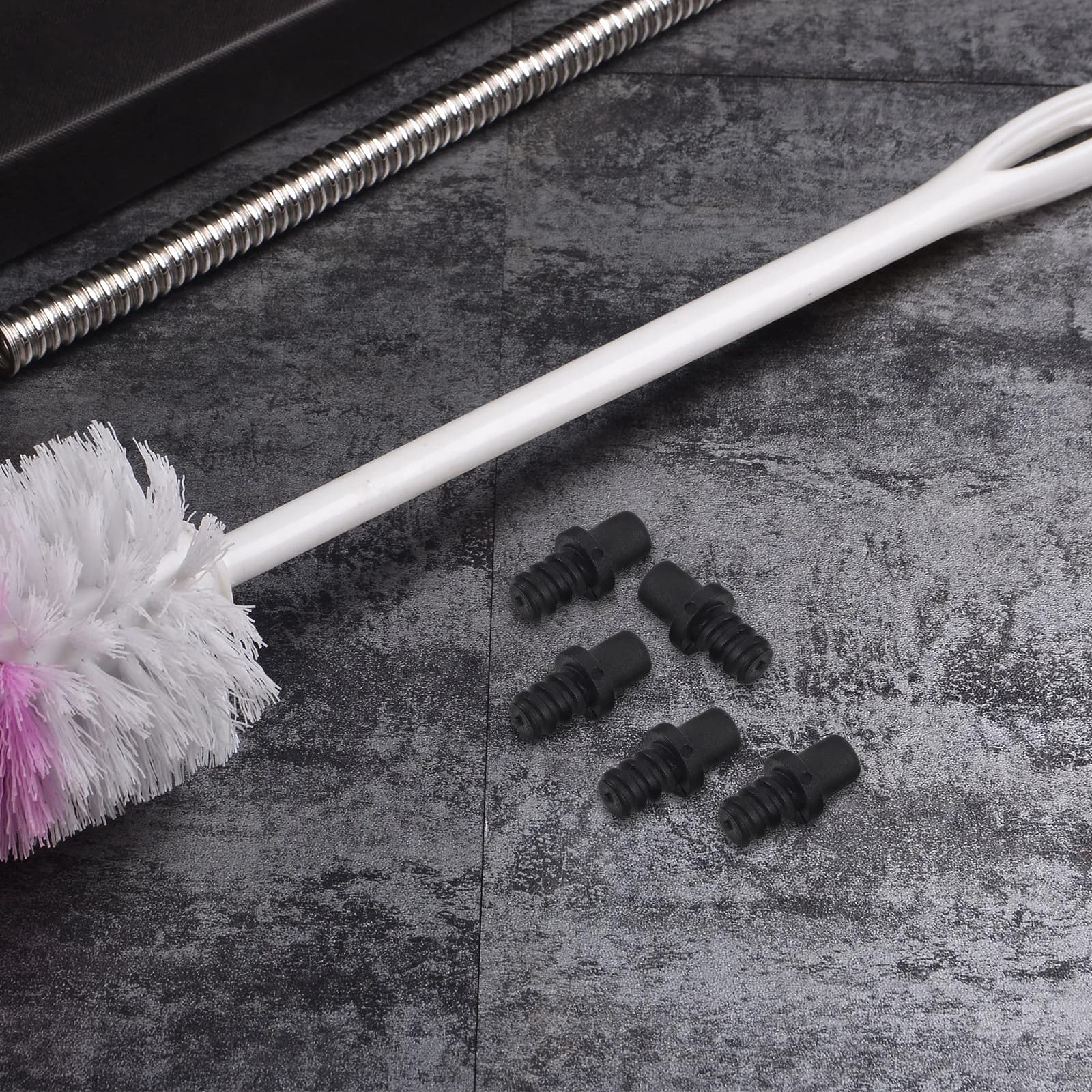 Connettori per manici di spazzole WC da 10 pezzi, adattatori di ricambio in plastica robusta, kit di riparazione con punta filettata, accessori per spazzole WC