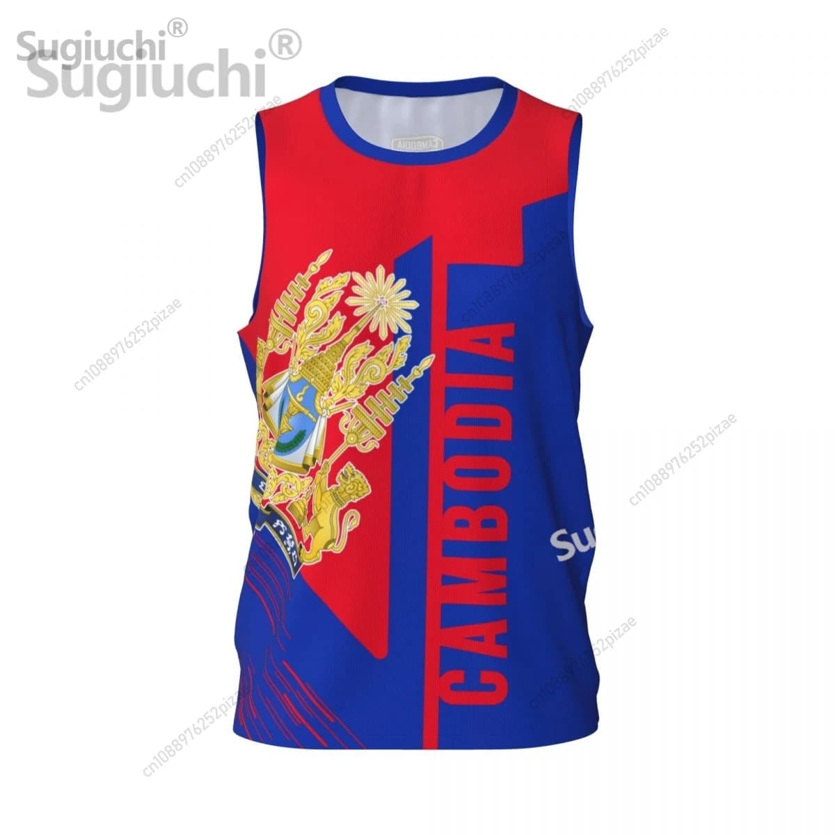 Magliette sportive con nome e numero personalizzati, bandiera del Cambogia in 3D, abbigliamento uomo traspirante per basket, corsa, fitness.