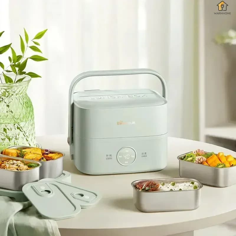 Portapranzo elettrico per impiegati: funzione di cronometraggio dell'appuntamento, vapore e cottura, Smart Touch, autoriscaldante e conservazione del calore.