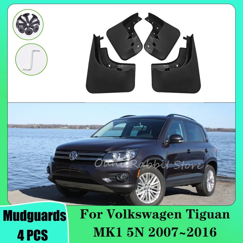 For Volkswagen VW Tiguan MK1 5N 2007 ~ 2016 2008 2009 2011 2012 2012 2013 2014 2015 Wheel Auto Mudquard Flaps Fango Leather Covering Guards Paraphanghi Splash Parts Accessories