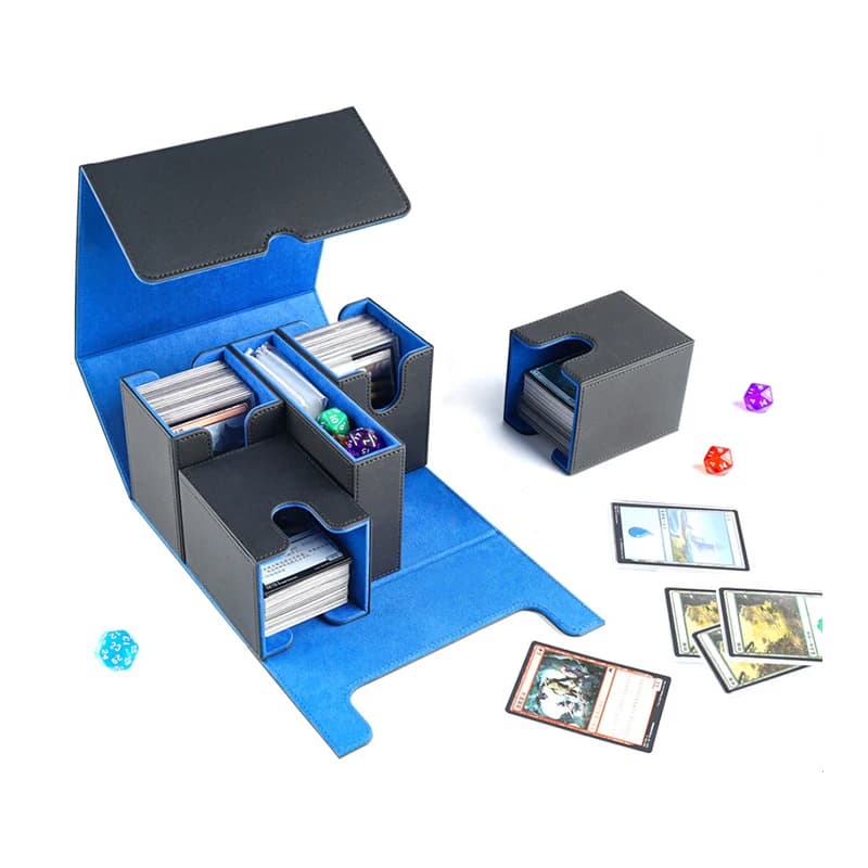 Scatola Porta Carte Collezionabili in Pelle PU con Chiusura Magnetica, Organizzatore per Carte da Gioco, Set da 4 Pezzi, Contiene Oltre 400 Carte
