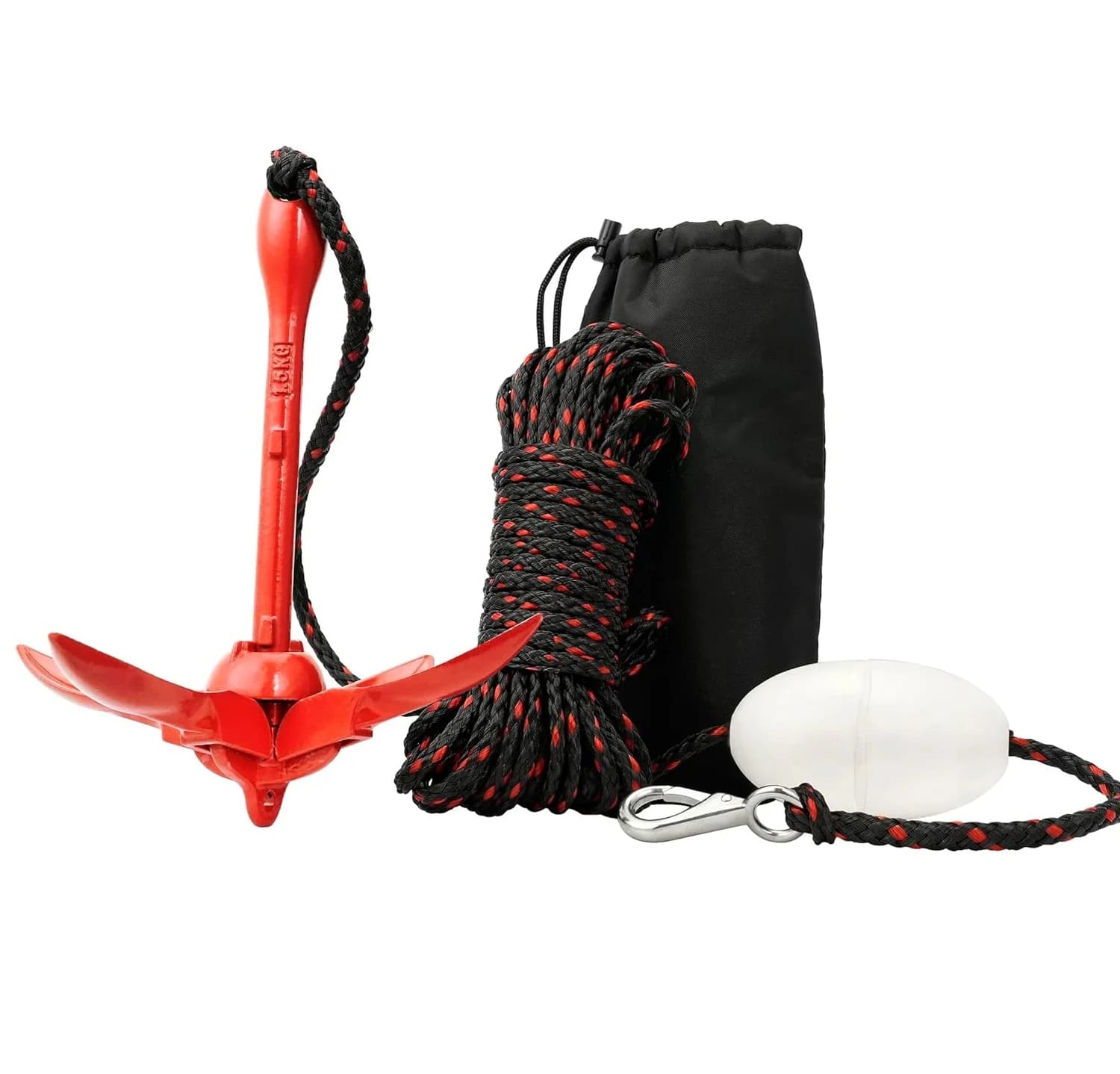 7 lb Boat Folding Anchor Accessories with 50 ft Rope for Fishing Kayaks and Canoe